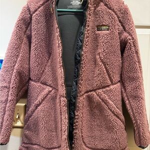 L.L. Bean Gray and Pink Fleece Jacket